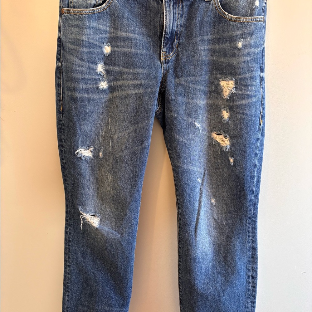 CAbi Relaxed Fit Distressed Blue Jeans